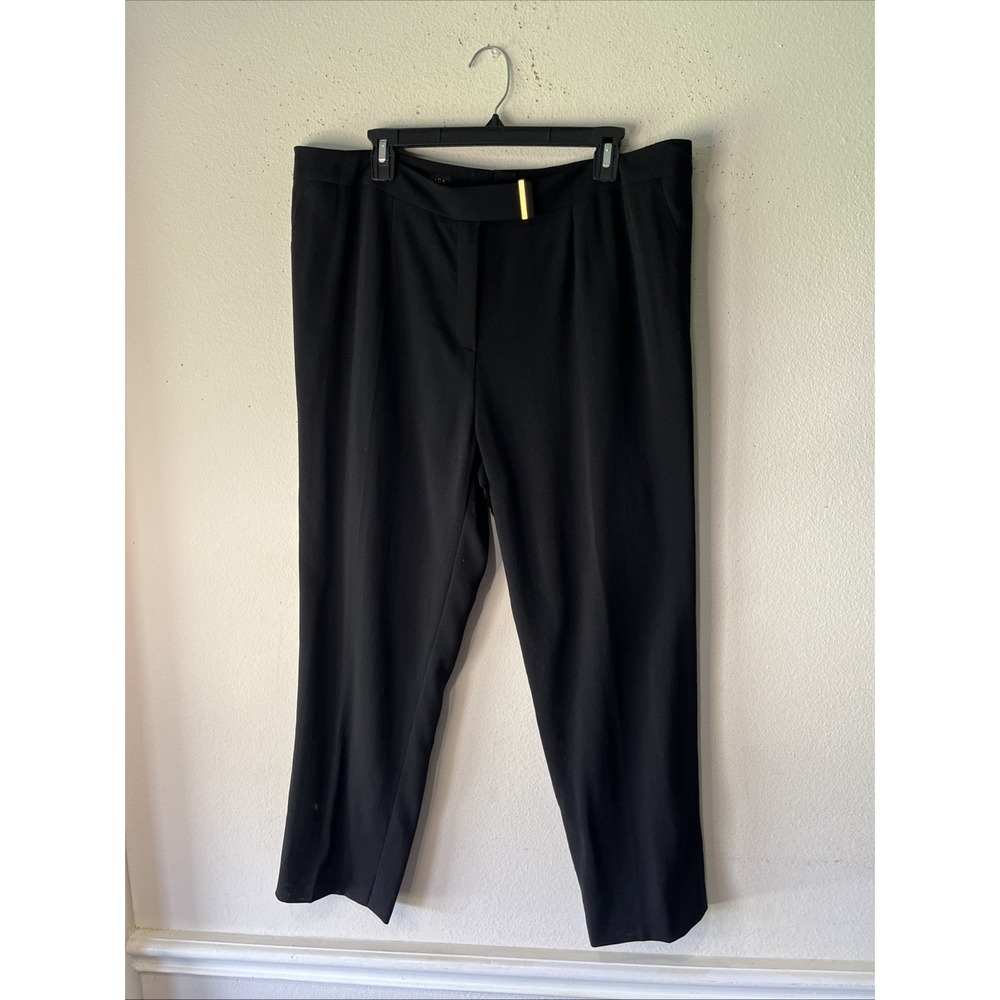 ESCADA Black Crop Straight Leg Trouser Pant size EU 46/ 1X Comfy Casual Goth